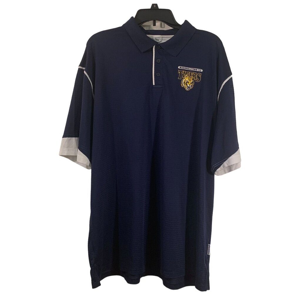 Russell Athletic Marshalltown CC Tigers Polo Shirt Size XL Navy & White